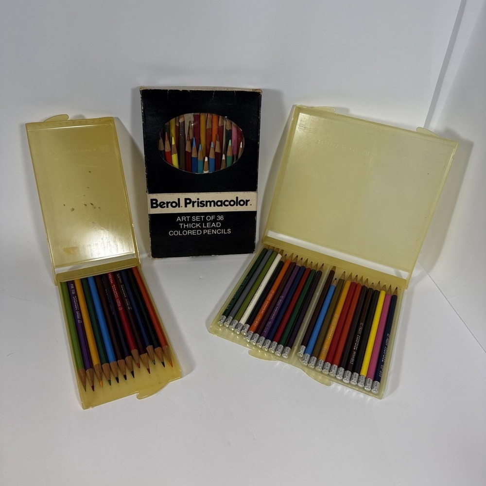 Vintage Colored‎ Pencil Lot  Berol Prismacolor Eberhardt Faber Mongol 72 Pieces